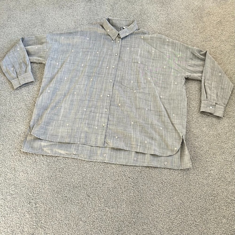 - Zara Basic Z1975 Denim Boxy Long Sleeve Top SMALL    - T1079